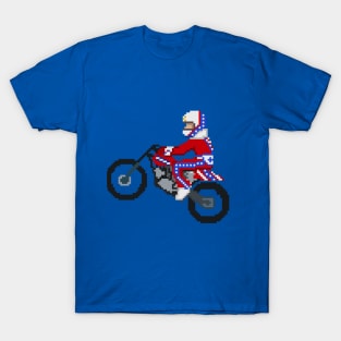 vintage motorcycle daredevil 8bit pixel art T-Shirt